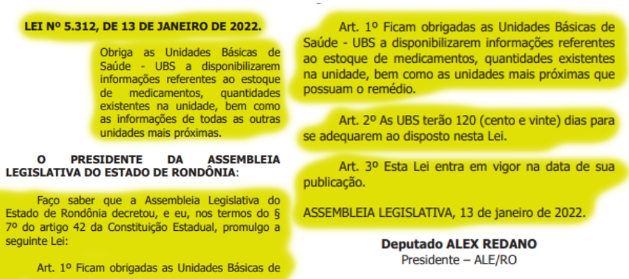 Lei em Rondônia obriga as UBSs informar quantidade e quais os medicamentos disponíveis - News Rondônia