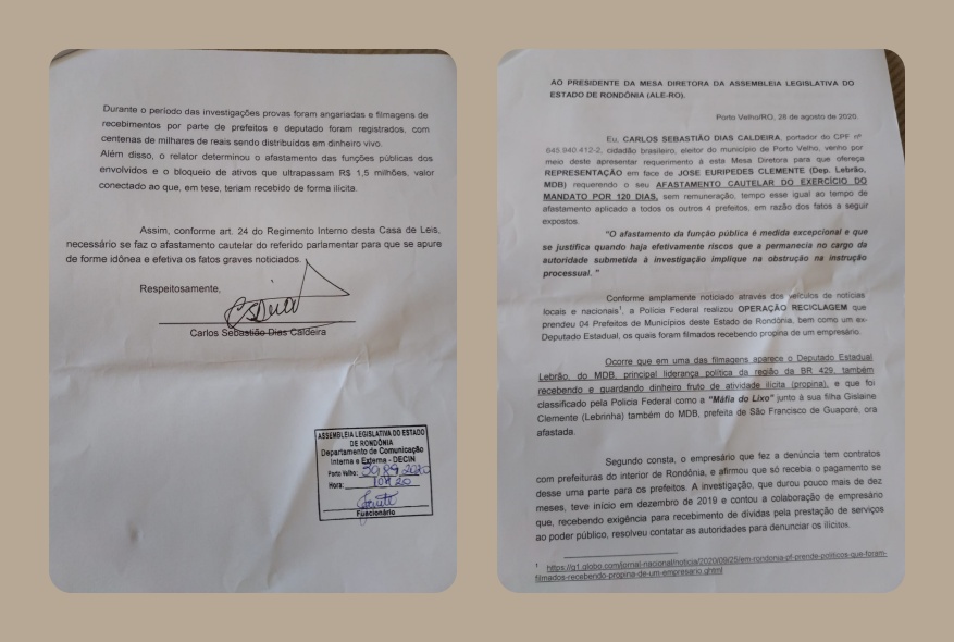 MAIS UM: Ativista político pede o afastamento do dep. Lebrão - News Rondônia