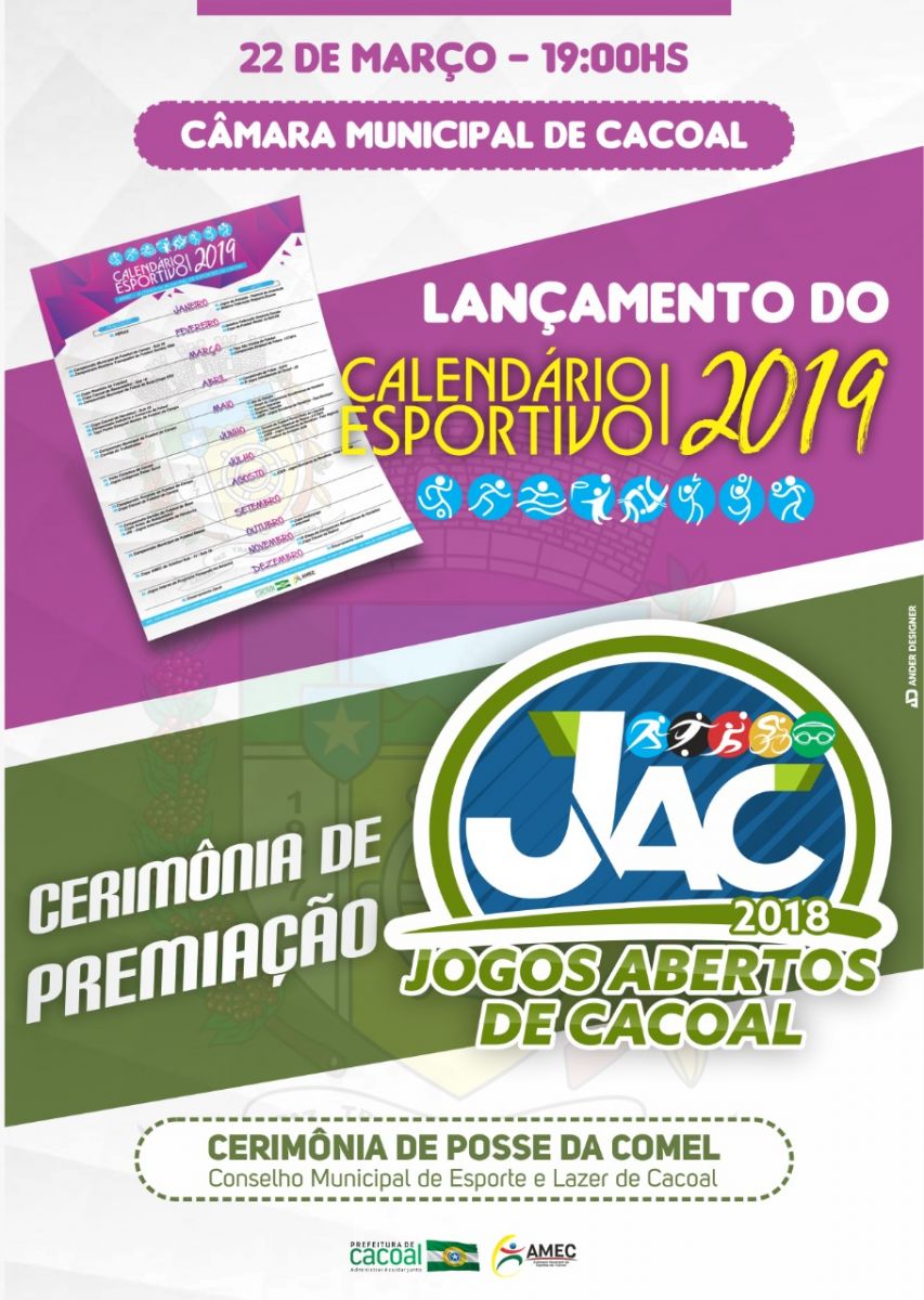 AMEC LANÇA OFICIALMENTE O CALENDÁRIO ESPORTIVO DE 2019 NESTA SEXTA - News Rondônia