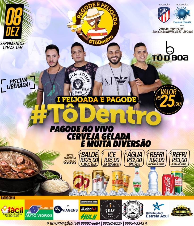 MENINOS DA VILA F. C. PROMOVE FEIJOADA COM PAGODE E PISCINA - News Rondônia