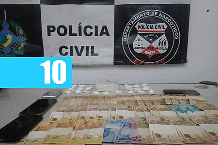 AGENTES DO DENARC PRENDEM SUSPEITO DE TRÁFICO DE DROGAS COM VÁRIAS PORÇÕES DE COCAÍNA E MAIS DE R$ 2 MIL - News Rondônia