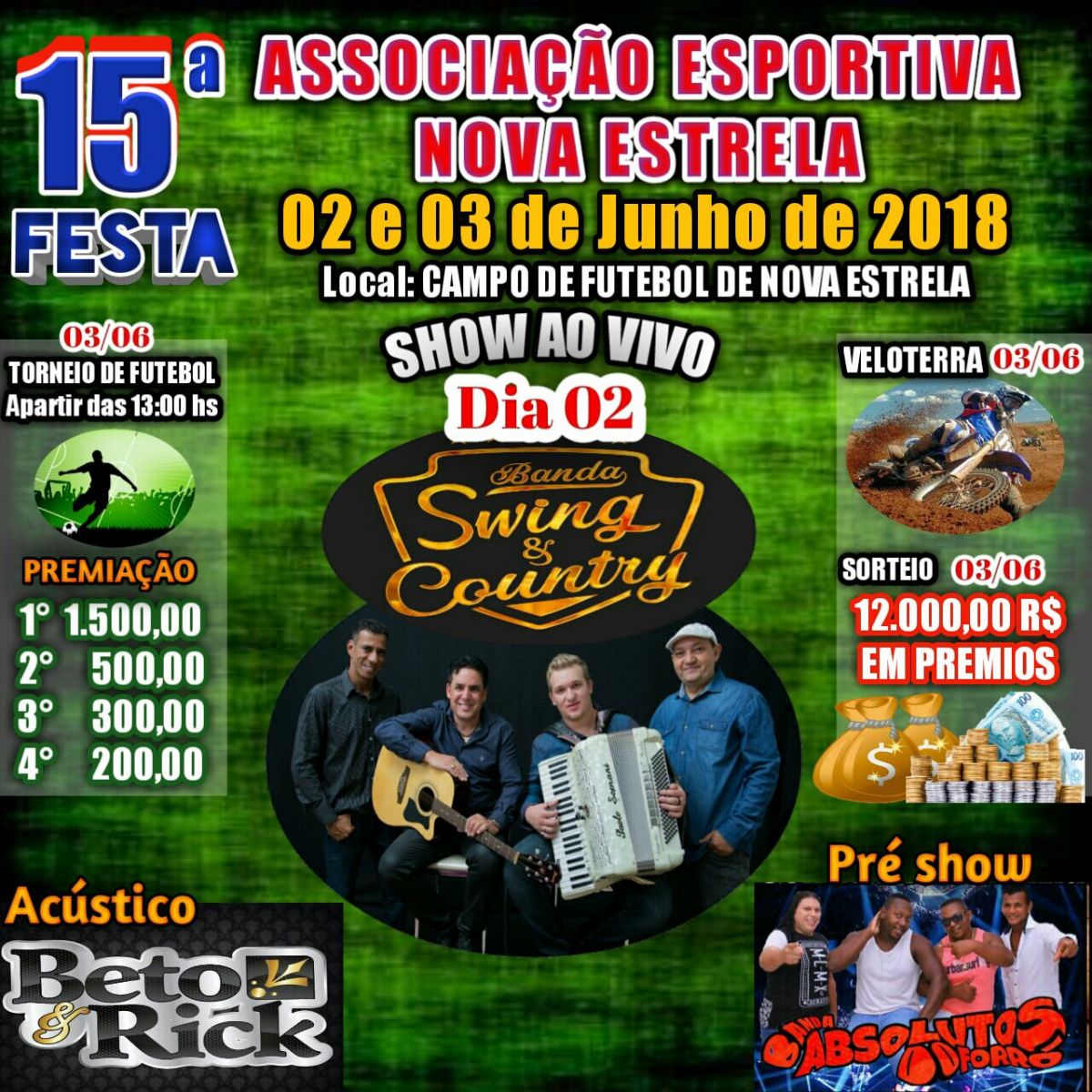 NOVA ESTRELA: 15° FESTA ASSOCIAÇÃO ESPORTIVA ACONTECE NESTE FINAL DE SEMANA - News Rondônia
