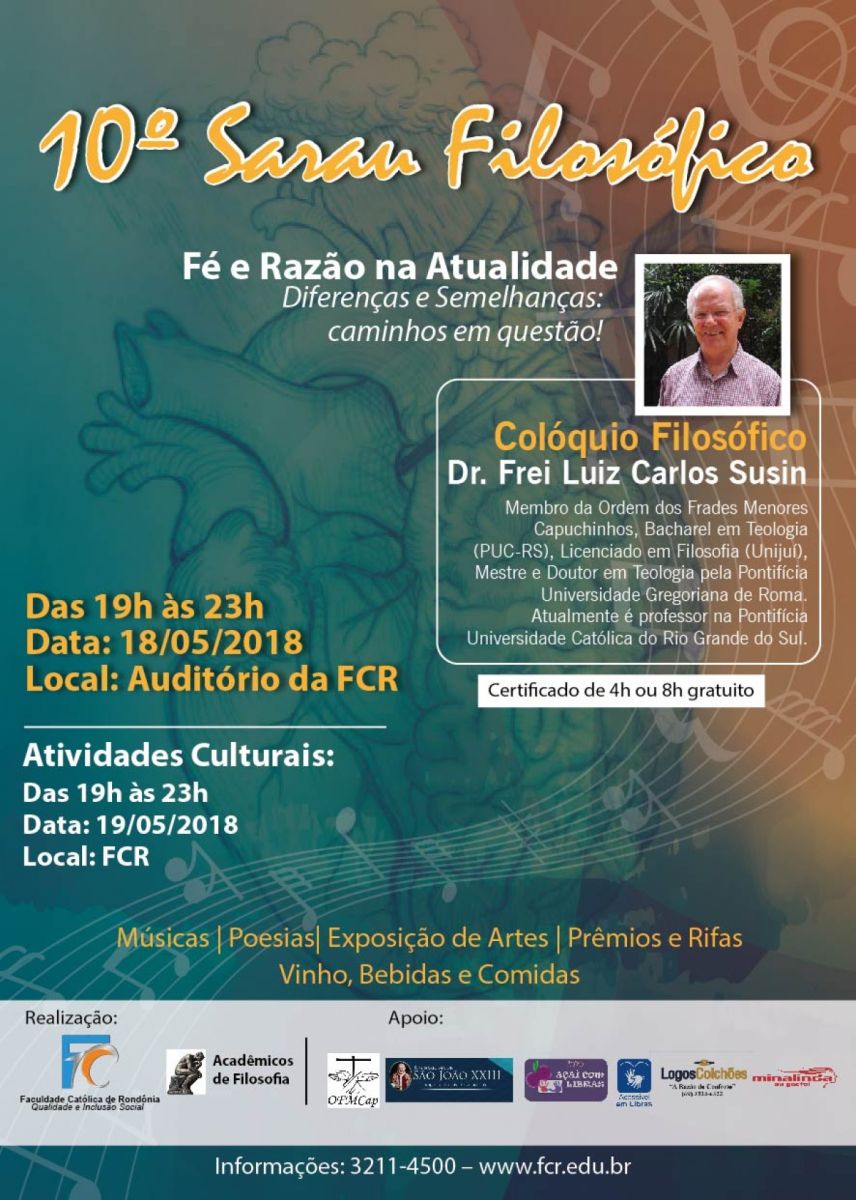 CONVITE PARA 10° SARAU FILOSÓFICO: FÉ E RAZÃO NA ATUALIDADE - News Rondônia
