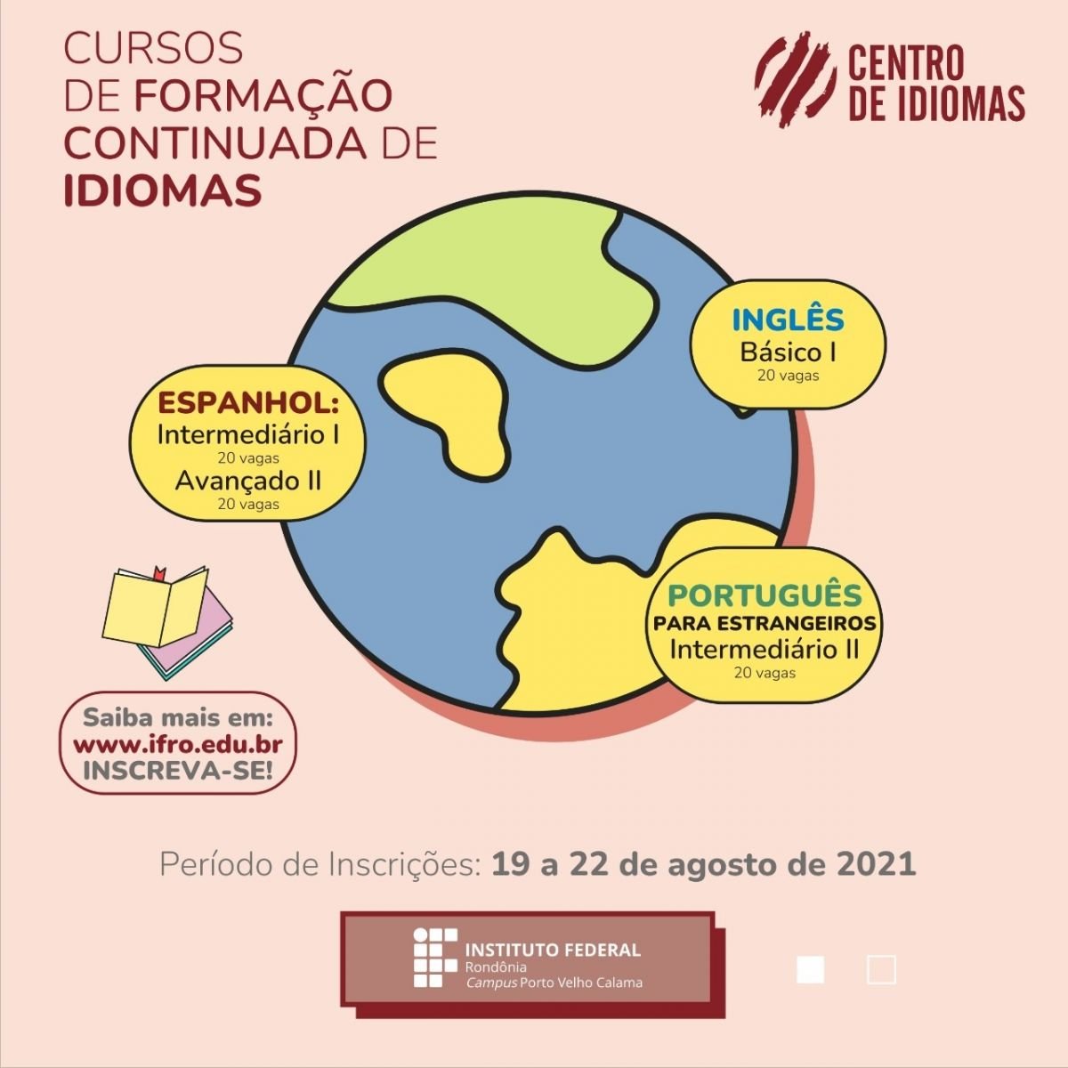 IFRO Calama abre inscrições para cursos de formação continuada em Português para estrangeiros, Espanhol e Inglês - News Rondônia