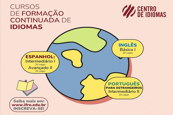 IFRO Calama abre inscrições para cursos de formação continuada em Português para estrangeiros, Espanhol e Inglês - News Rondônia