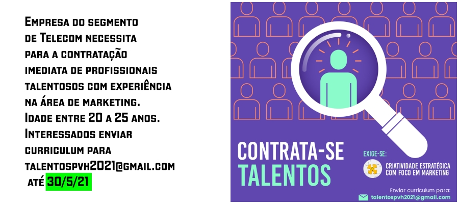 Vaga de emprego: ÁREA DE MARKETING - News Rondônia
