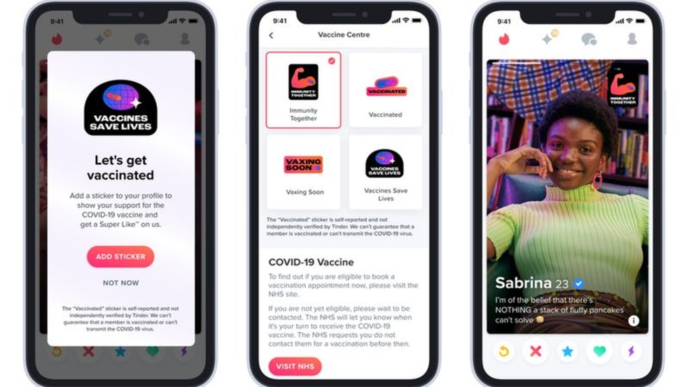 Tinder, Bumble e outros apps de namoro oferecem filtro de vacinado e bônus a quem se imunizou no Reino Unido - News Rondônia