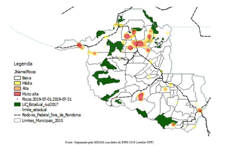 FOCOS DE CALOR AUMENTAM 8%; IMAGENS DE SATÉLITES POSSIBILITAM AÇÕES DE COMBATE E FISCALIZAÇÃO CONTRA QUEIMADAS EM RONDÔNIA - News Rondônia