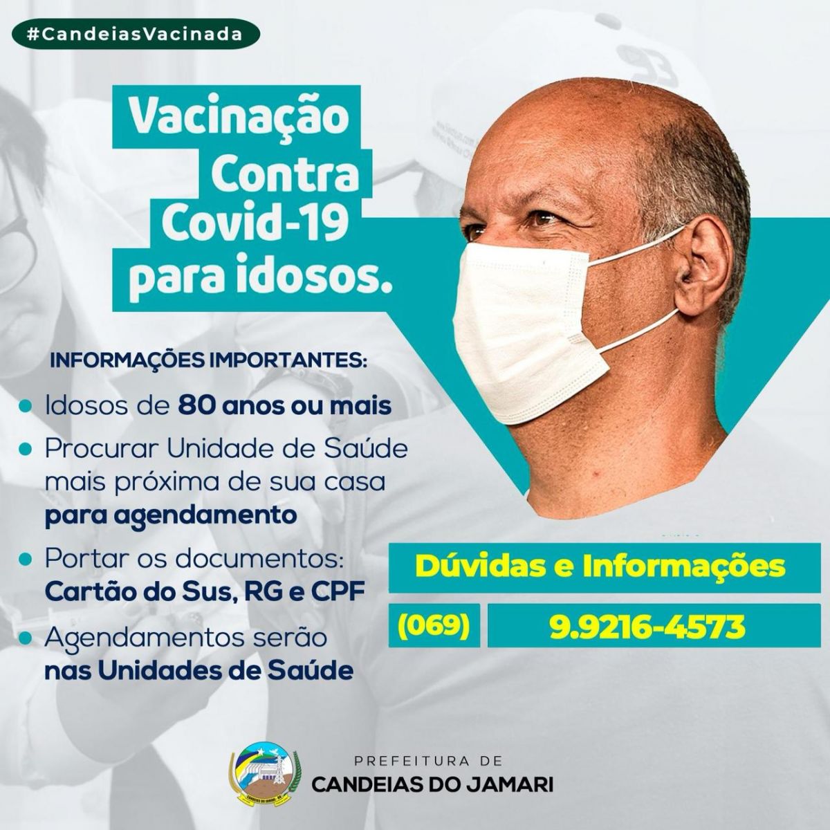 Candeias do Jamari começará a vacinação dos idosos nesta próxima segunda-feira - News Rondônia