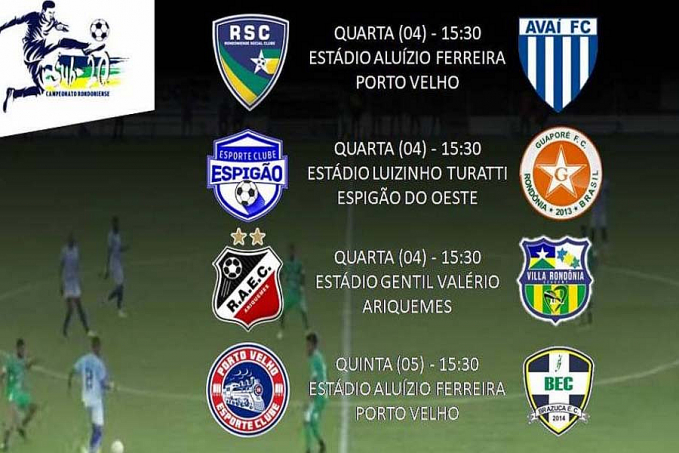 Três jogos abrem hoje a 4ª rodada do Rondoniense Sub-20; Porto Velho x Brazuca fecham a rodada na quinta - News Rondônia