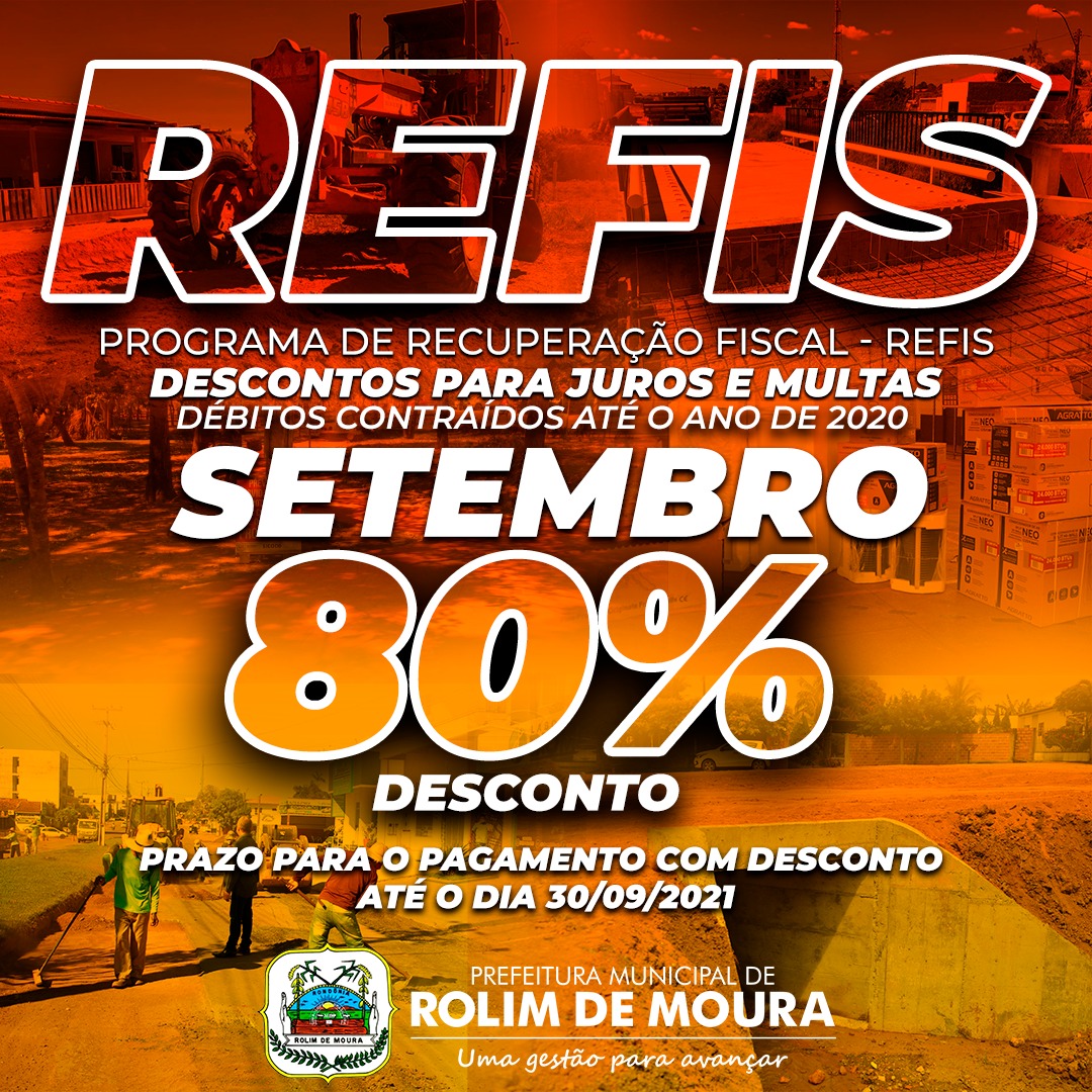 Secretaria Municipal de Fazenda alerta que desconto de 80% de juros e multas do REFIS termina no próximo dia 30 - News Rondônia