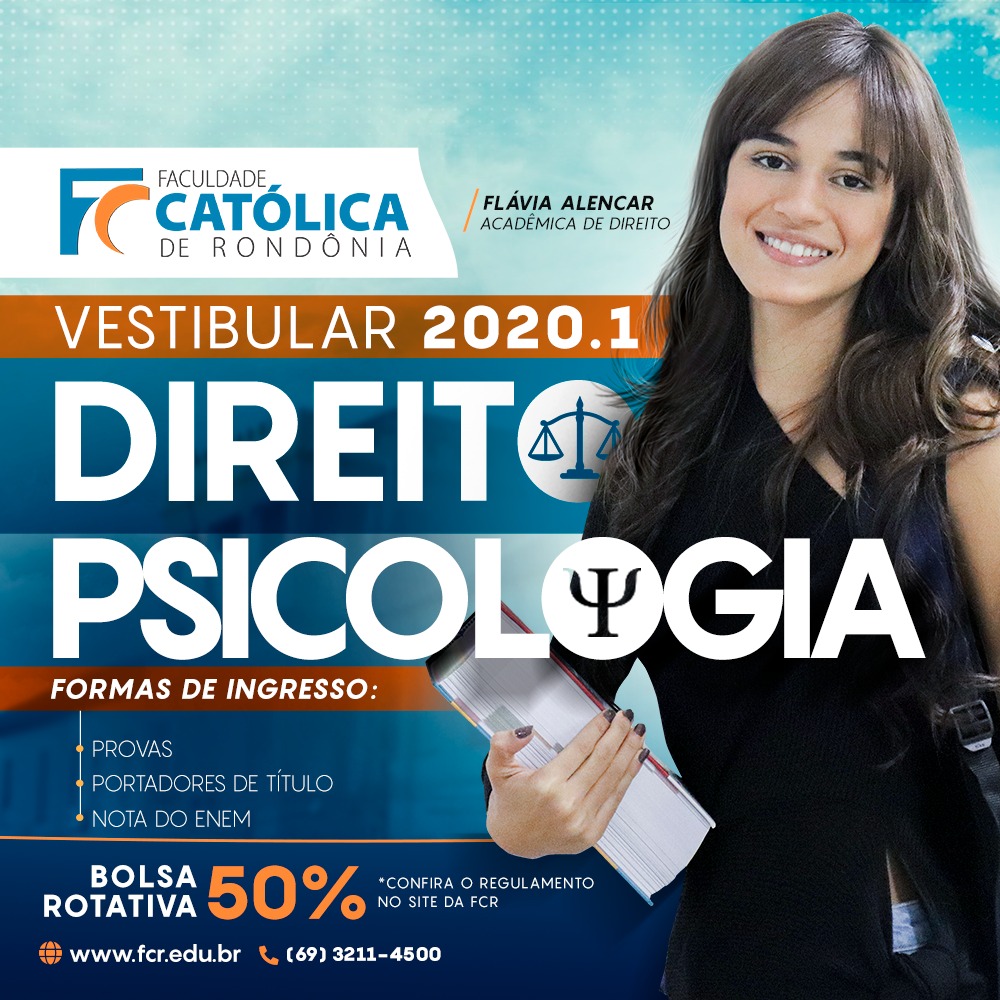 PERÍODO DE INSCRIÇÕES NO VESTIBULAR 2020.1 DA FACULDADE CATÓLICA ESTÁ ABERTO - News Rondônia