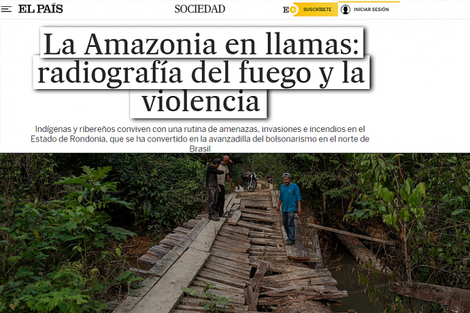 Rondônia vira manchete negativa em Jornal da Espanha sobre queimadas e violência no campo - News Rondônia
