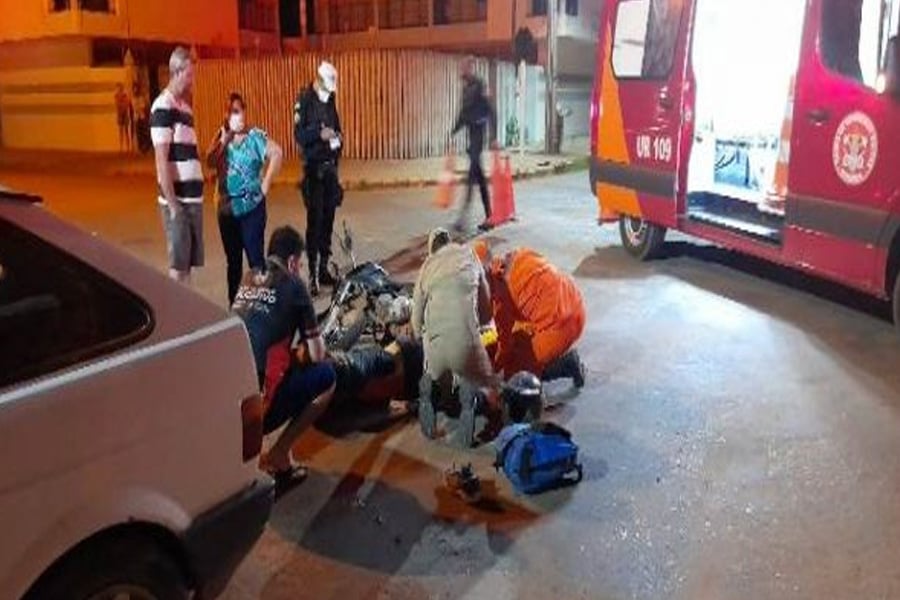 Motoboy sofre fratura de fêmur ao ser atingido por carro em Vilhena - News Rondônia