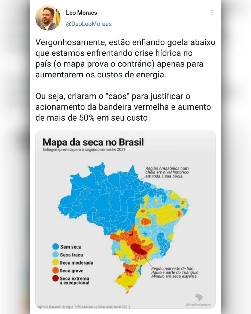 Deputado federal Léo Moraes afirma que região não está com crise hídrica e que aumento da energia elétrica é um absurdo - News Rondônia