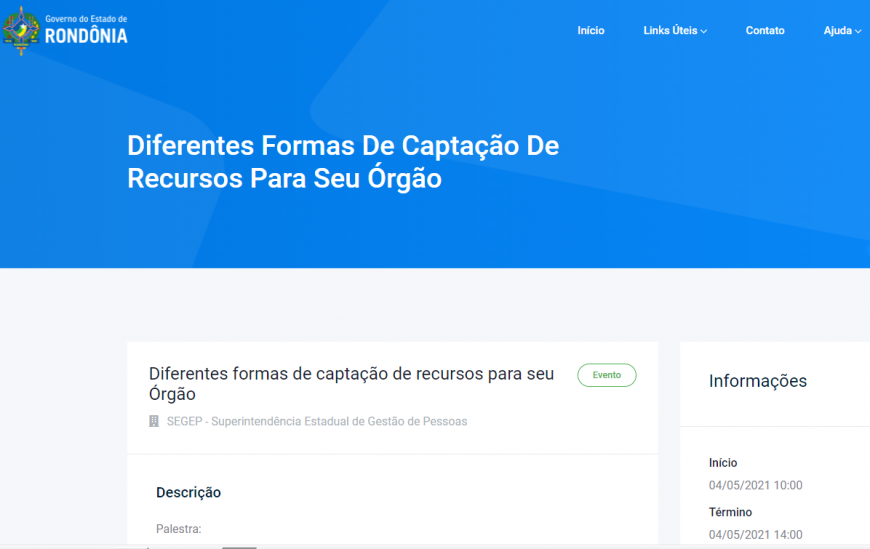 Escola de Governo abre vagas para curso sobre captação de recursos para servidores estaduais e municipais de Rondônia - News Rondônia