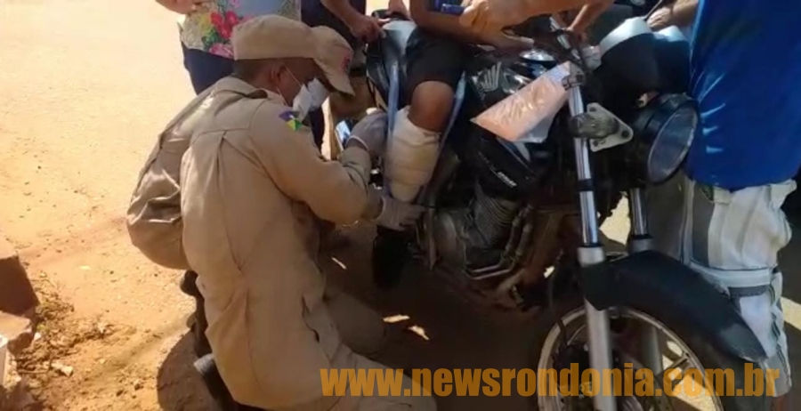 NO CRUZAMENTO: Motociclista fica com hemorragia interna após acidente com carro na zona leste - News Rondônia