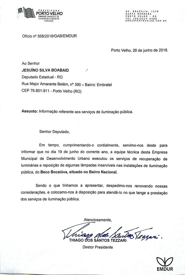 APÓS PEDIDO DO DEPUTADO JESUÍNO, BECO BOCAIÚVA RECEBE ILUMINAÇÃO DA EMDUR - News Rondônia