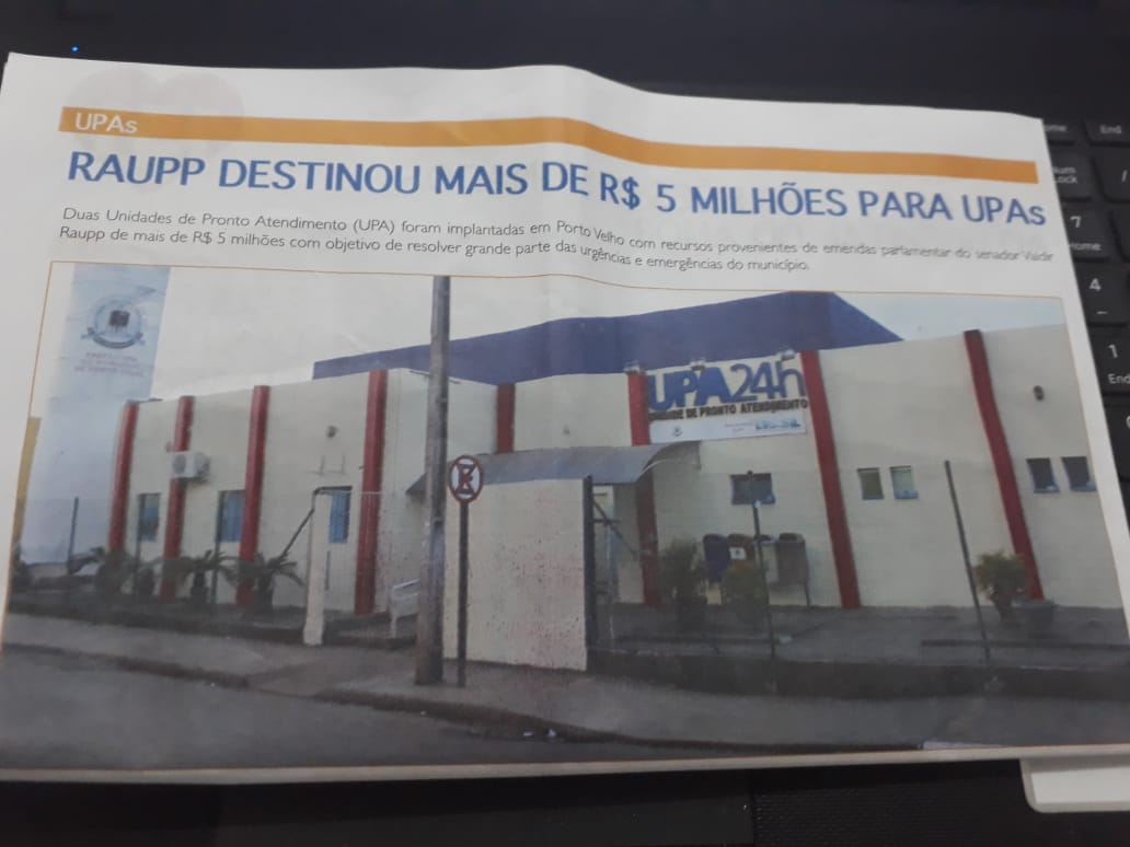 PEGA NA MENTIRA  EM IMPRESSO DISTRIBUÍDO POR TODO O ESTADO DE RONDÔNIA, VALDIR RAUPP AFIRMA SER O PAI DAS UPAS DE PORTO VELHO - News Rondônia