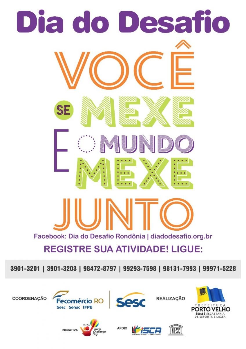 TELEFONES PARA REGISTRO DE PARTICIPAÇÕES NO DIA DO DESAFIO JÁ DISPONÍVEIS - News Rondônia