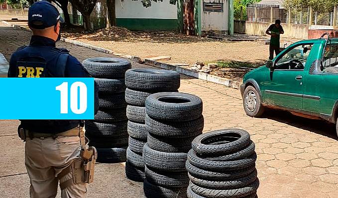 Em Vilhena/RO, PRF apreende 32 pneus transportados sem nota - News Rondônia