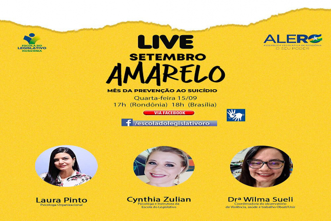 Escola do Legislativo promove live sobre o Setembro Amarelo - News Rondônia