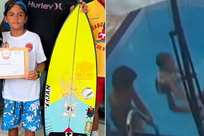 Menino surfista de 8 anos pula em piscina e salva bebê que se afogava - News Rondônia