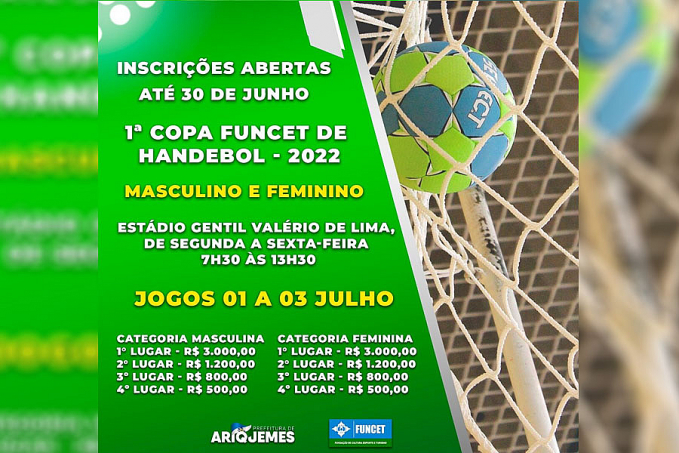 Inscrições para a 1ª Copa Funcet de Handebol de 2022 já podem ser realizadas - News Rondônia