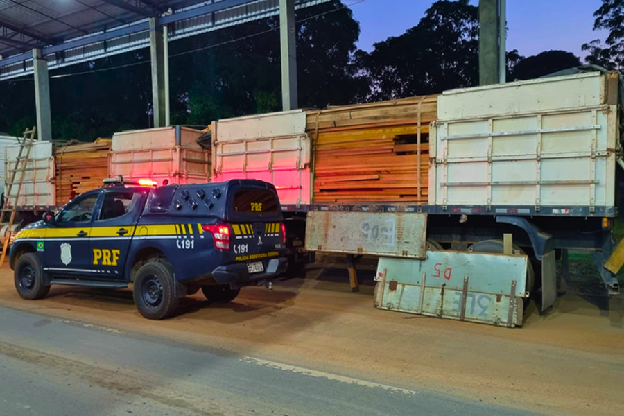 Em Rondônia, PRF identifica diversos transportes irregulares de madeira - News Rondônia