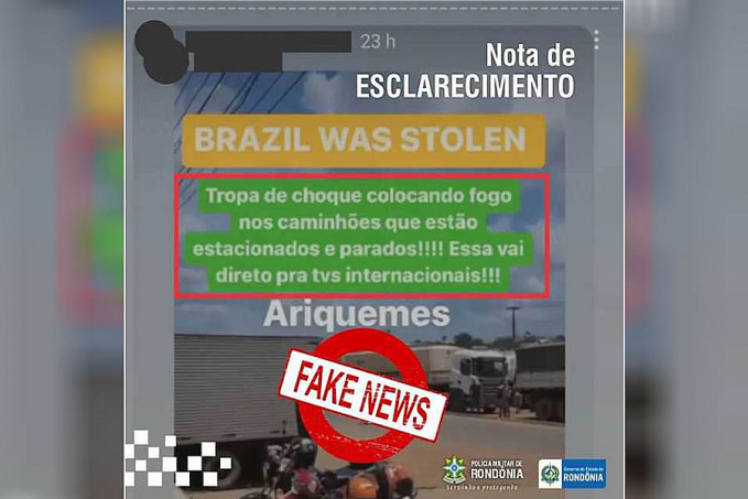 A Polícia Militar de Rondônia esclarece notícia falsa divulgada em redes sociais - News Rondônia