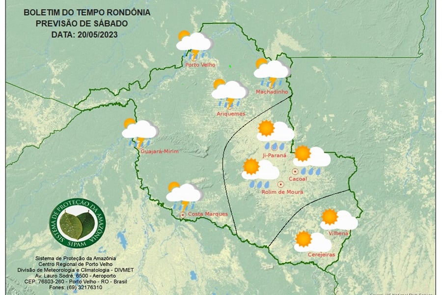 BOLETIM DO TEMPO: Previsão do Tempo RO para os dias 20, 21 e 22 de Maio - News Rondônia