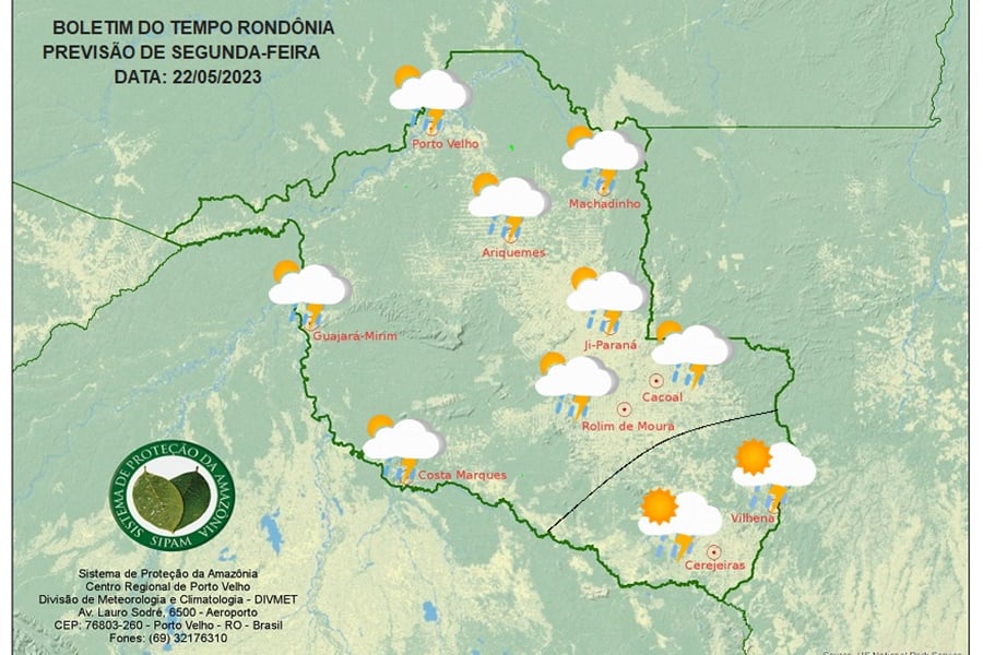 BOLETIM DO TEMPO: Previsão do Tempo RO para os dias 20, 21 e 22 de Maio - News Rondônia