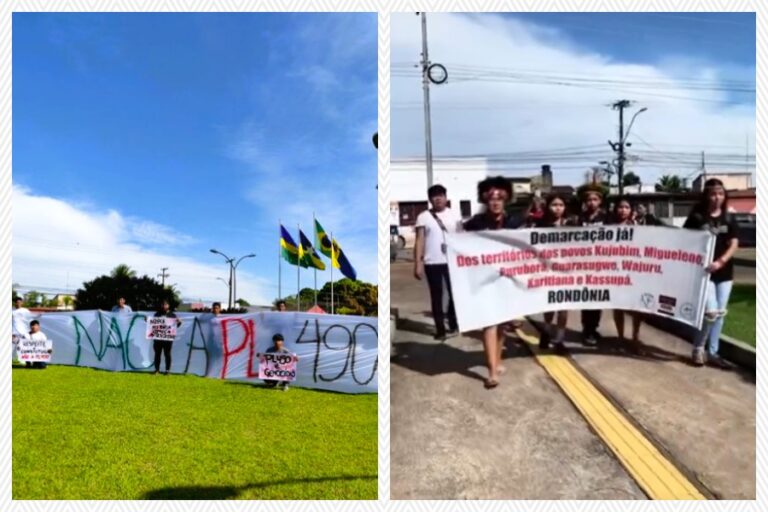 Contra o marco temporal, indígenas de Rondônia protestam pedindo o fim do PL e a favor da demarcação de terras indígenas - News Rondônia