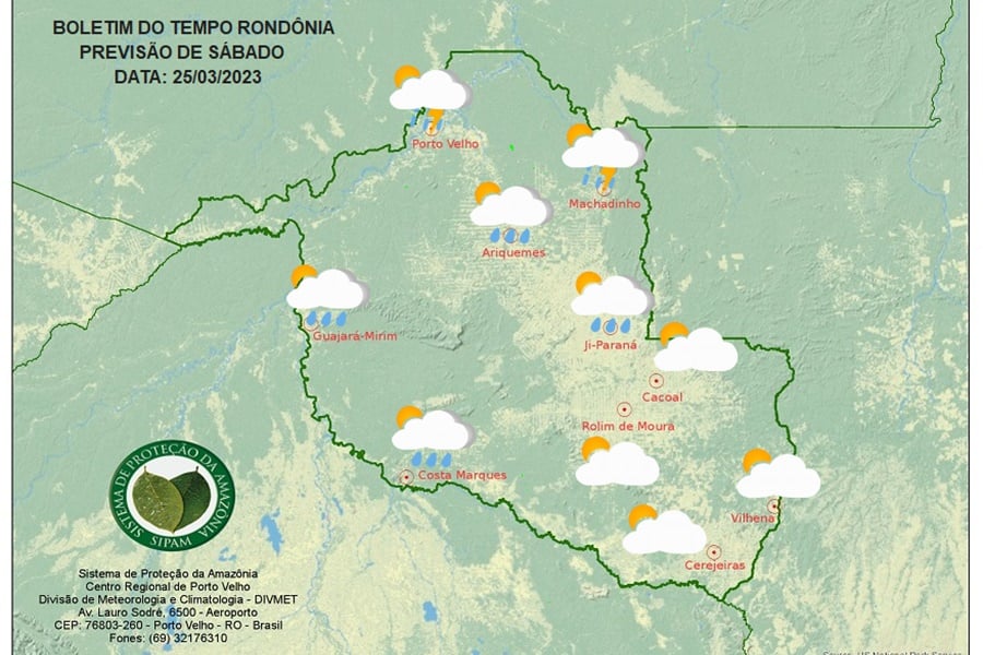 BOLETIM DO TEMPO: Previsão do Tempo para os dias 25, 26 e 27 de Março - News Rondônia