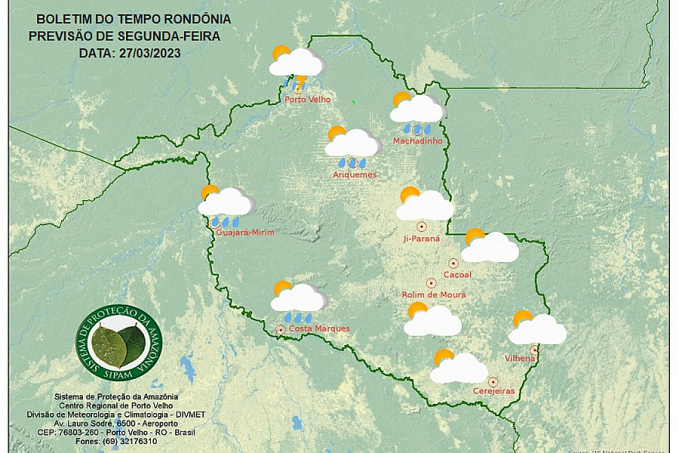 BOLETIM DO TEMPO: Previsão do Tempo para os dias 25, 26 e 27 de Março - News Rondônia
