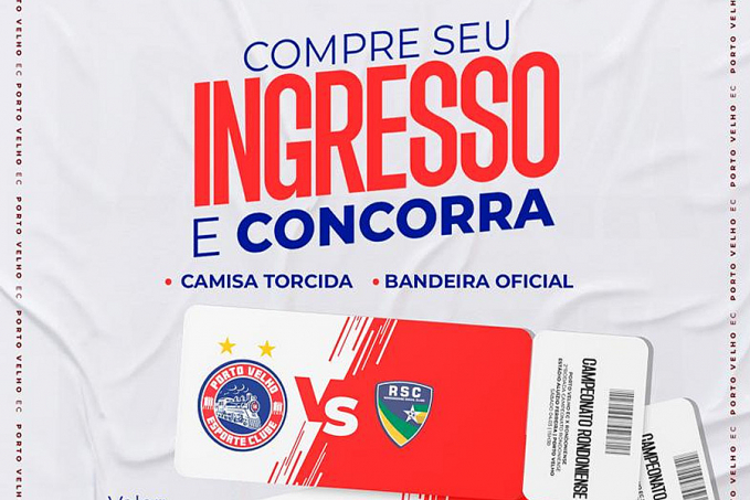 Porto Velho Esporte Clube estará sorteando uma camisa do clube para quem comprar ingresso para o clássico de sábado (04) - News Rondônia