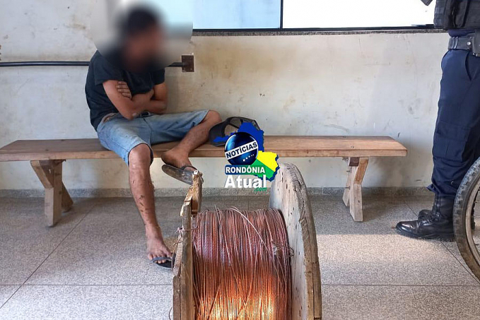 JI-PARANÁ: Mão leve é preso pela Polícia Militar furtando fios em um prédio - News Rondônia
