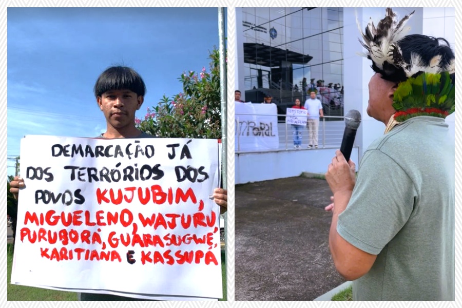 Contra o marco temporal, indígenas de Rondônia protestam pedindo o fim do PL e a favor da demarcação de terras indígenas - News Rondônia