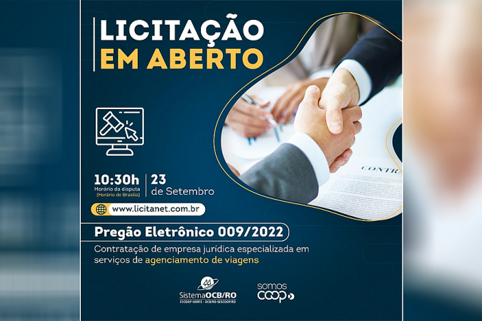 SESCOOP/RO abre licitação de pregão eletrônico para aquisição de serviços de agenciamento de viagens - News Rondônia