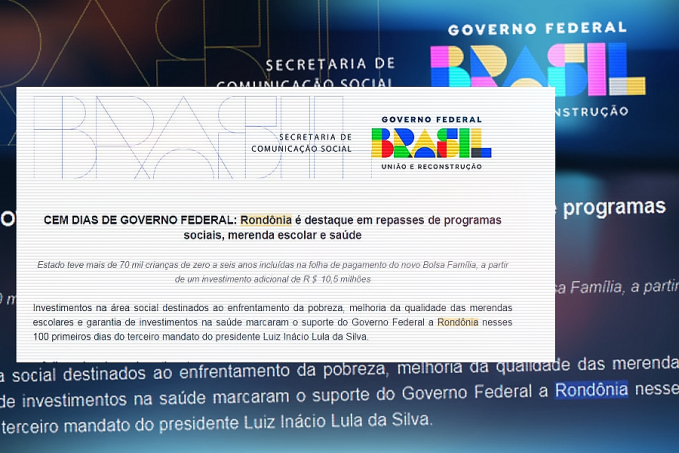 Governo Lula completa 100 dias destacando ações em Rondônia, estado dominado pela direita - News Rondônia