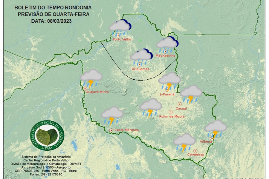 BOLETIM DO TEMPO: Previsão do Tempo RO para os dias 08, 9 e 10 de Março - News Rondônia