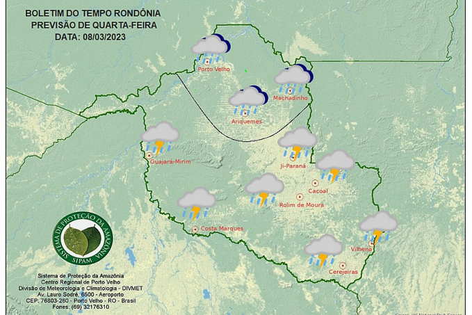 BOLETIM DO TEMPO: Previsão do Tempo RO para os dias 08, 9 e 10 de Março - News Rondônia
