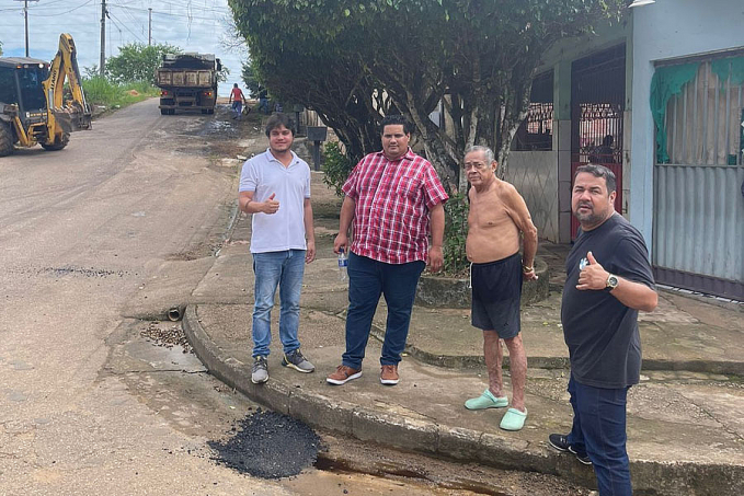 SEMOB realiza serviços de tampa buraco nos bairros Mato Grosso, Tucumanzal, Roque e Areal após pedido do Vereador Raí Ferreira - News Rondônia