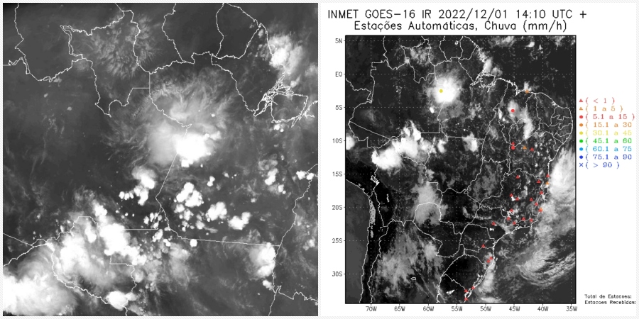 Nuvens vindas da Bolívia e Peru fecham o tempo provocando chuvas intensas em praticamente todo estado de Rondônia - News Rondônia