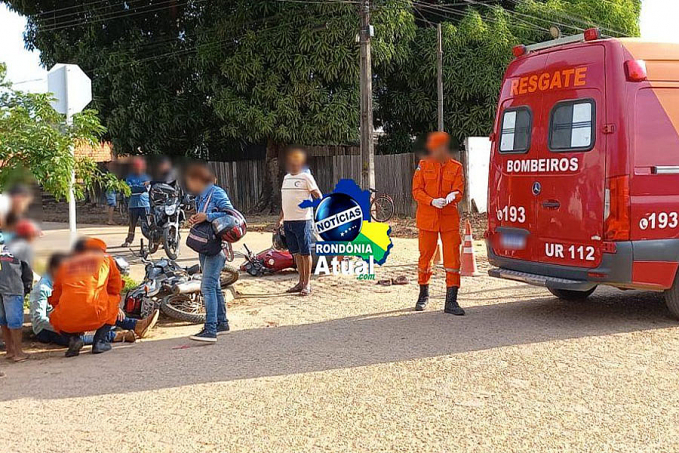 Motociclista invade preferencial e atropela casal em motocicleta - News Rondônia