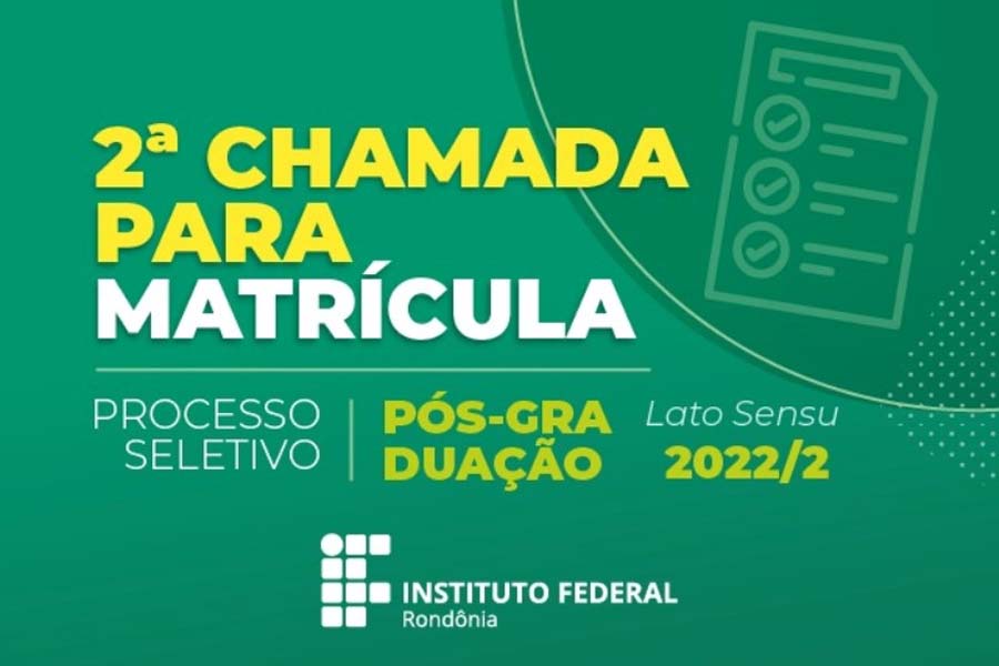 Processo Seletivo de Pós-Graduação do IFRO convoca aprovados em 2ª chamada - News Rondônia