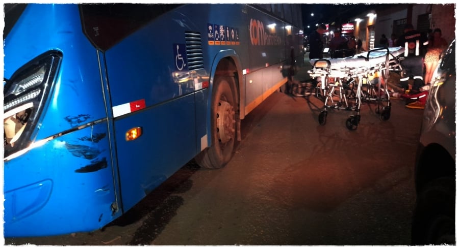Acidente grave entre moto e ônibus deixa casal ferido na zona sul de Porto Velho - News Rondônia