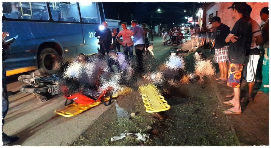 Acidente grave entre moto e ônibus deixa casal ferido na zona sul de Porto Velho - News Rondônia
