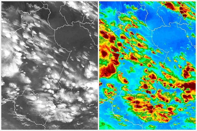 Vindas dos Leste do MT e AM, pancadas de chuva se aproximam de Rondônia - News Rondônia