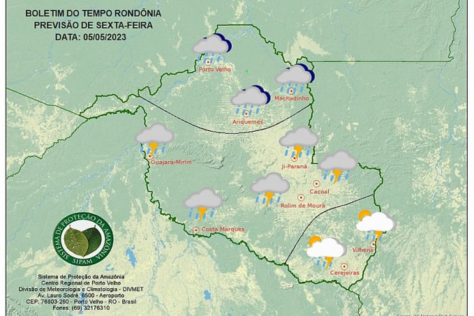BOLETIM DO TEMPO: Previsão do Tempo para os dias 05, 06 e 07 de Maio - News Rondônia
